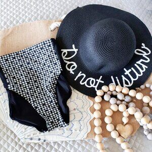 NWT Captiva black & white plaid bikini bottom XL